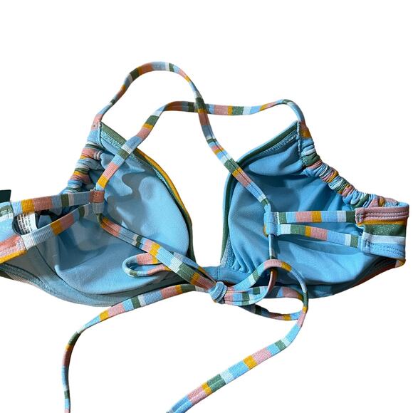 Wild Fable Women's Lurex Multicolor Striped Underwire Bikini Top - Size XS - NWT - Picture 8 of 8